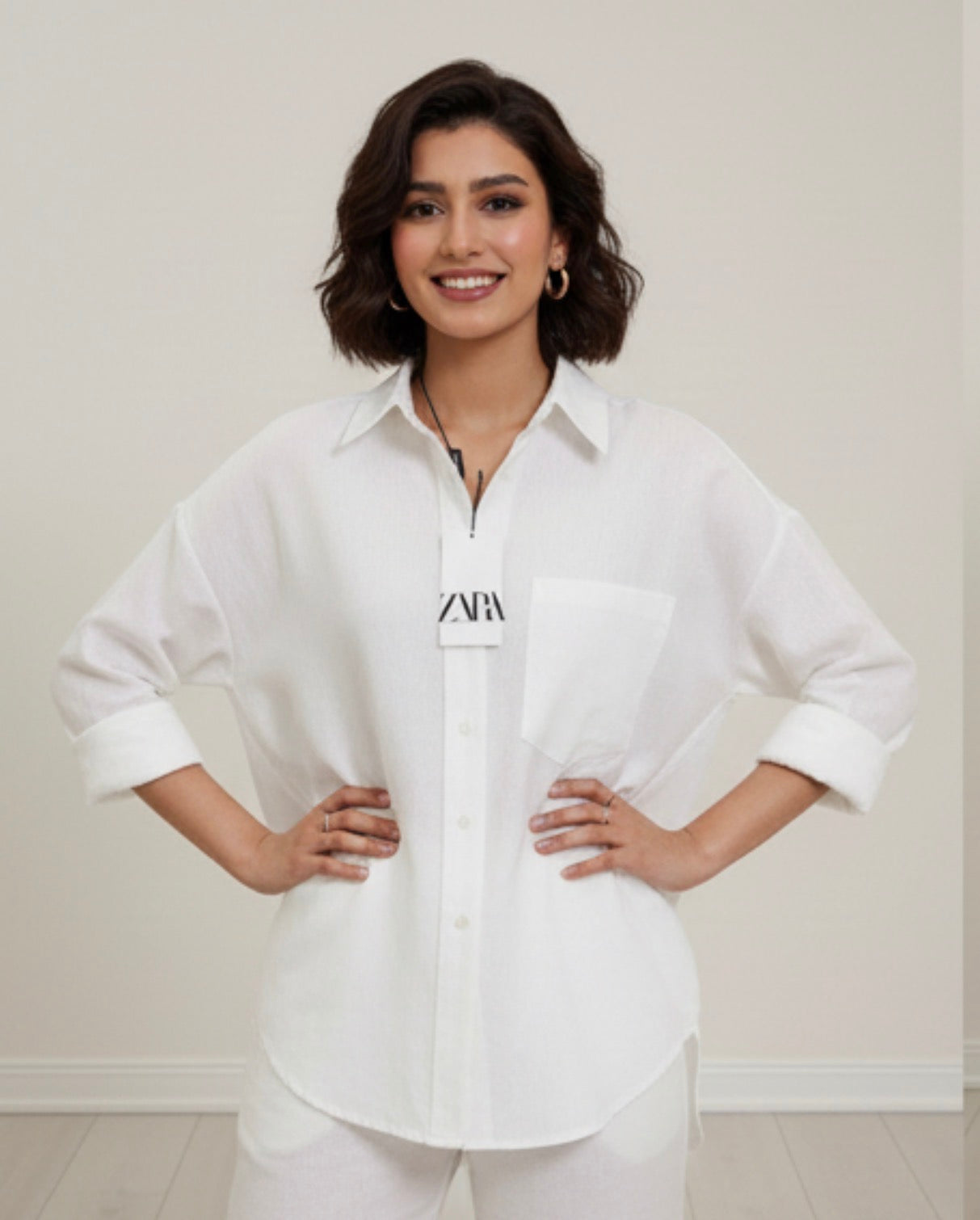 WHITE ZARA CO ORD SET