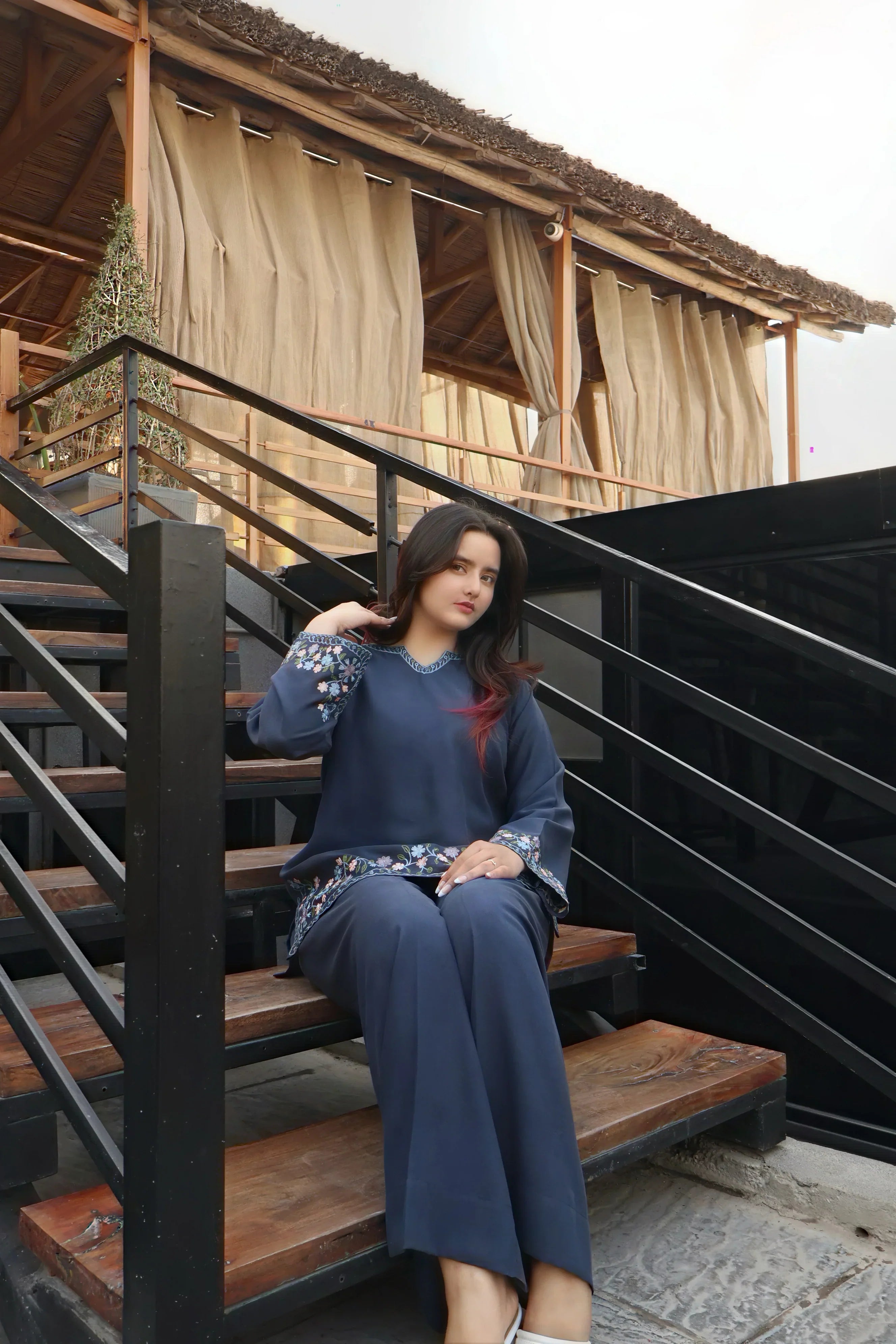 BLUE FLOWER CO ORD SET