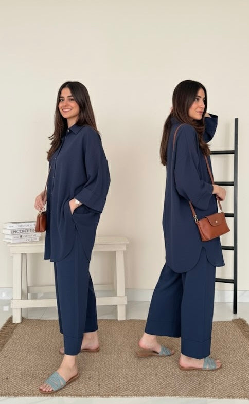 CRUSED FABRIC CO ORD SET