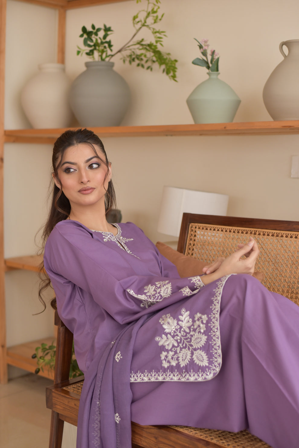 PURPLE EMBROIDERY 3PC