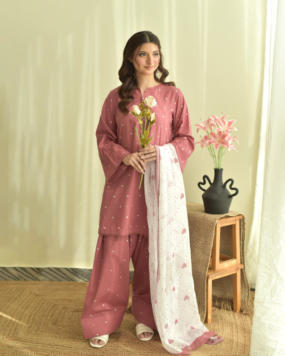 PINK HEART SHAPE 3pc