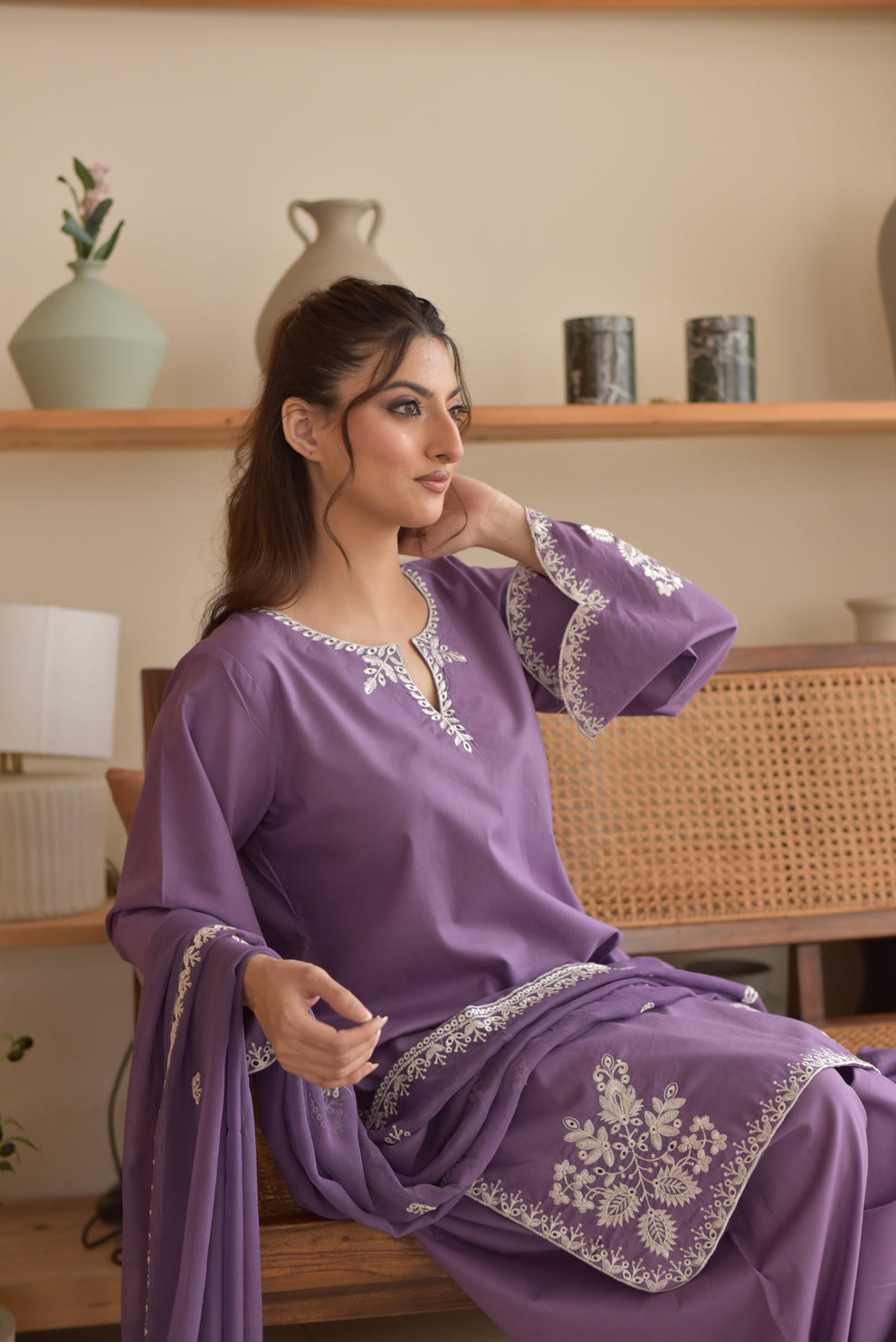 PURPLE EMBROIDERY 3PC