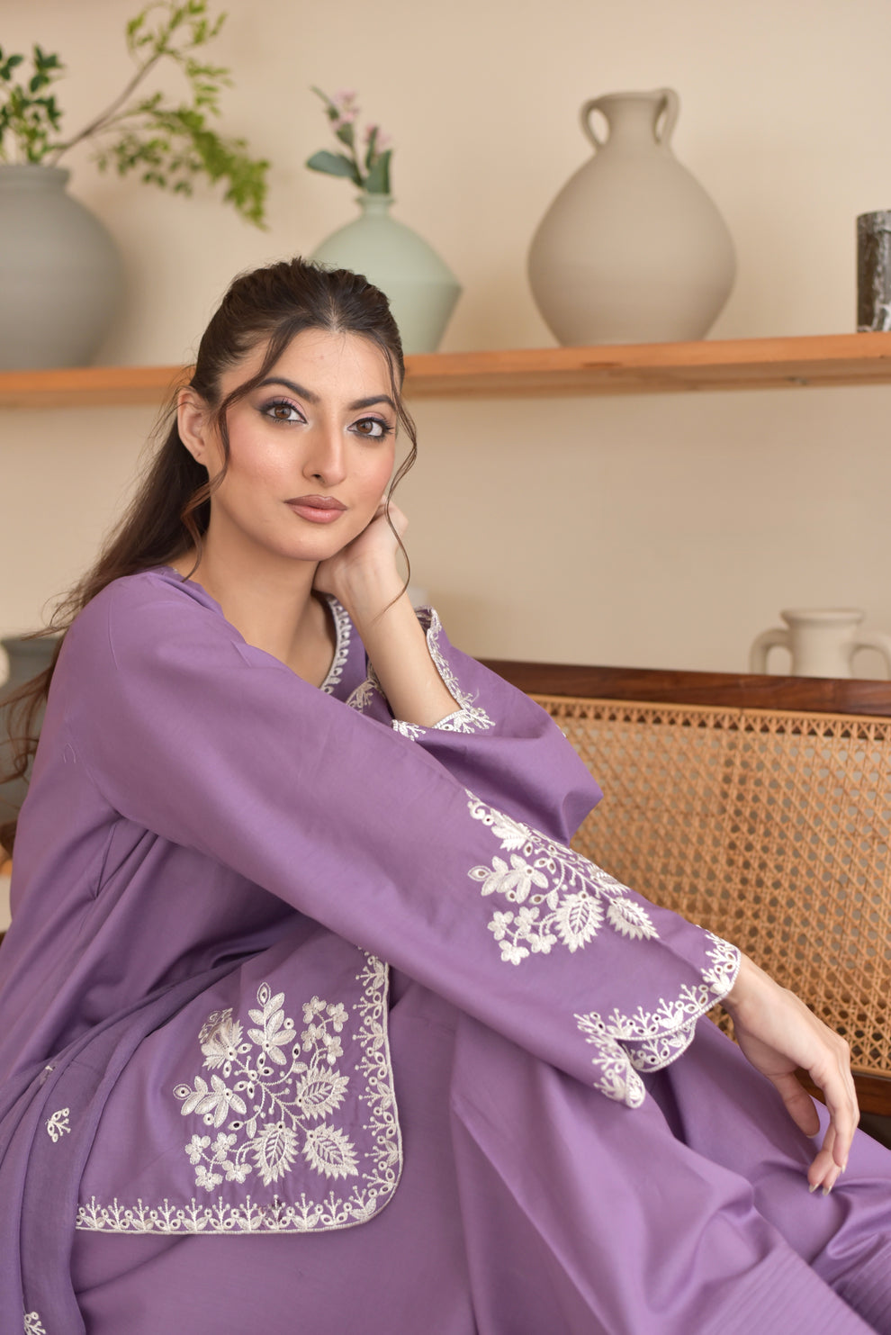 PURPLE EMBROIDERY 3PC